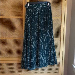 Amazon midi green polka dot dress w stretch waist